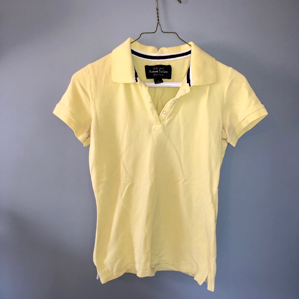 Womens Light Yellow Polo